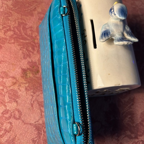 Brighton Turquoise Crocodile Embossed Wallet - Picture 7 of 9